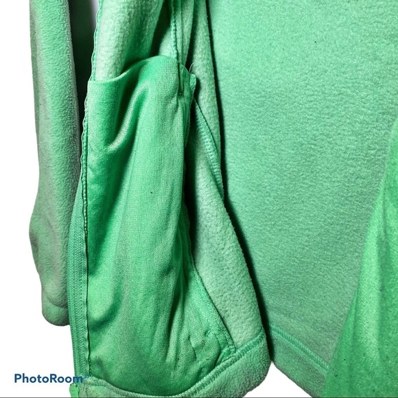 COLUMBIA Lime Green Full Zip Mock Neck Fleece Jacket, Size Small - Picture 5 of 7